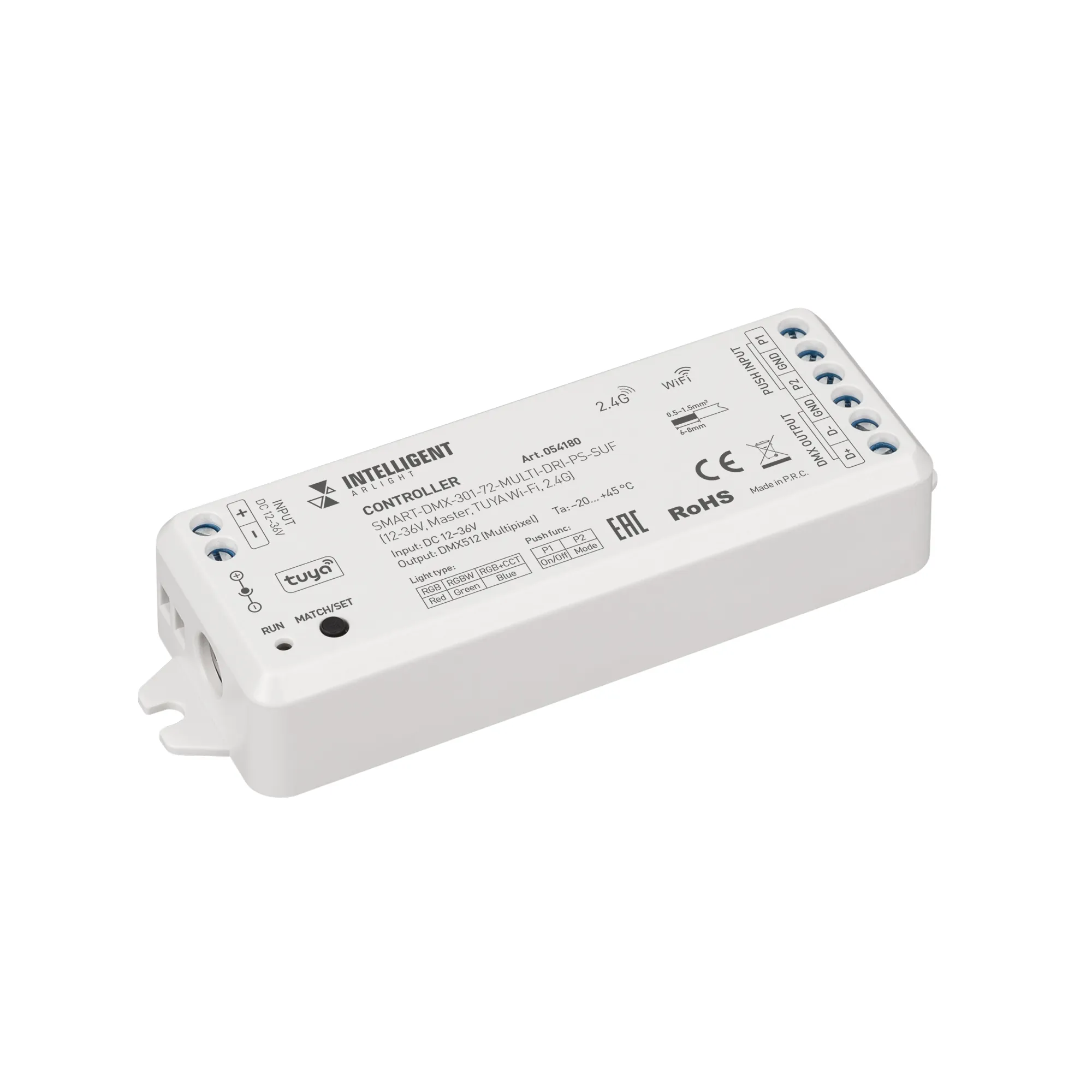 INTELLIGENT ARLIGHT Контроллер SMART-DMX-301-72-MULTI-DRI-PS-SUF (12-36V, Master, TUYA Wi-Fi, 2.4G) (IARL, IP20 Пластик, 5 лет) - изображение товара